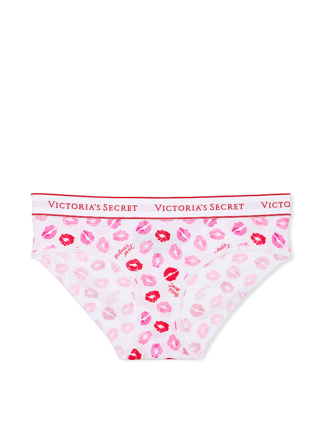 vs Cotton Logo Cotton Hiphugger Panty White Kisses 3 of 3 