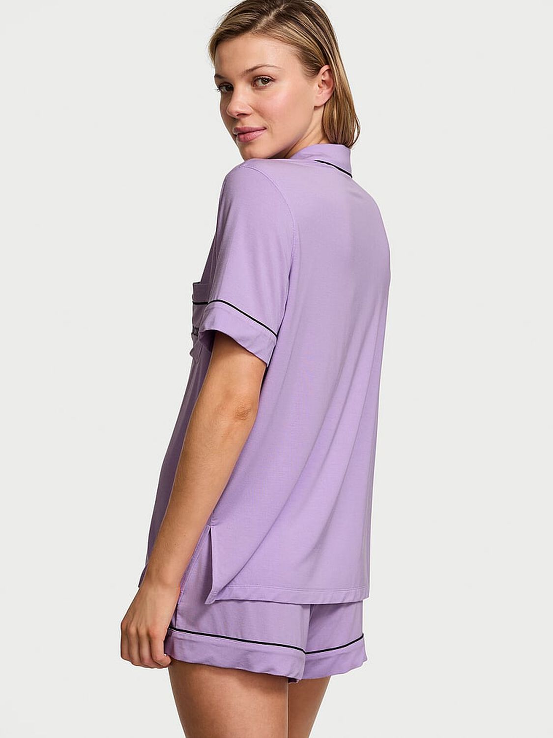 vs Victoria's Secret Modal Soft Short Pajama Set Charmed Violet 2 of 3 