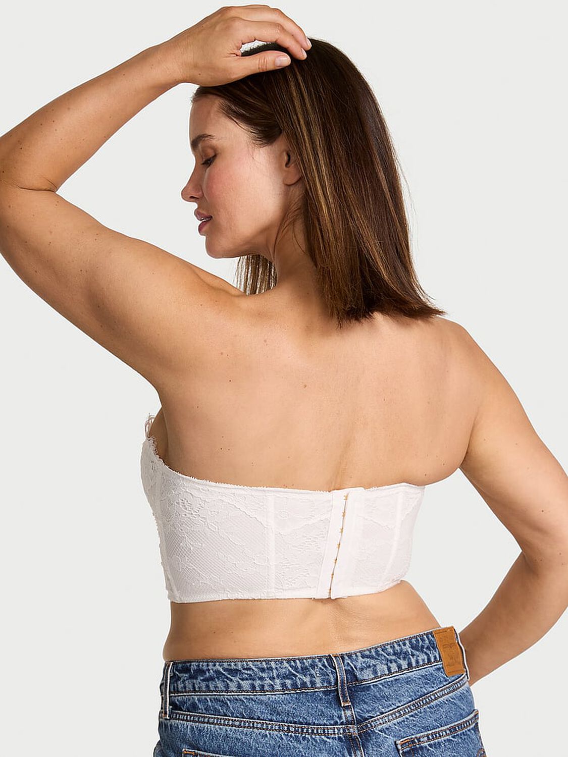 vs Dream Angels Dare to Dream Lace Deep-V Cropped Corset Top Coconut White 2 of 2 