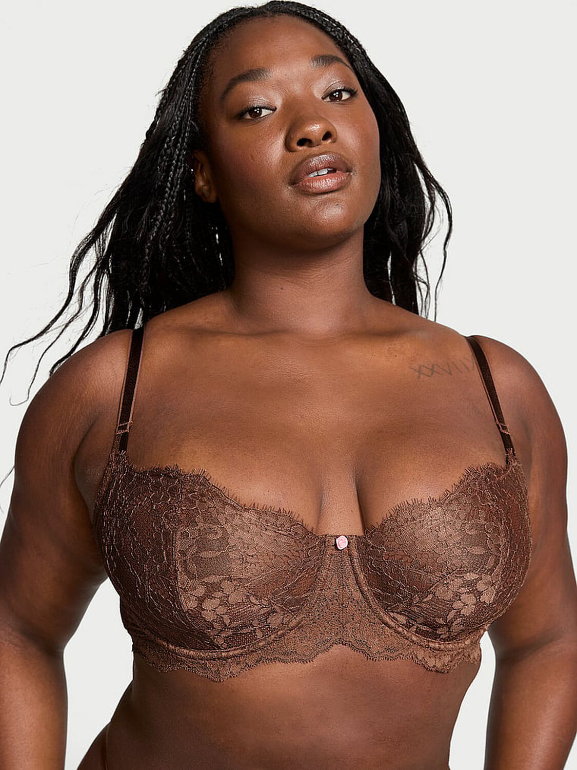 vs Dream Angels Wicked Unlined Lace Balconette Bra Mousse 1 of 4 