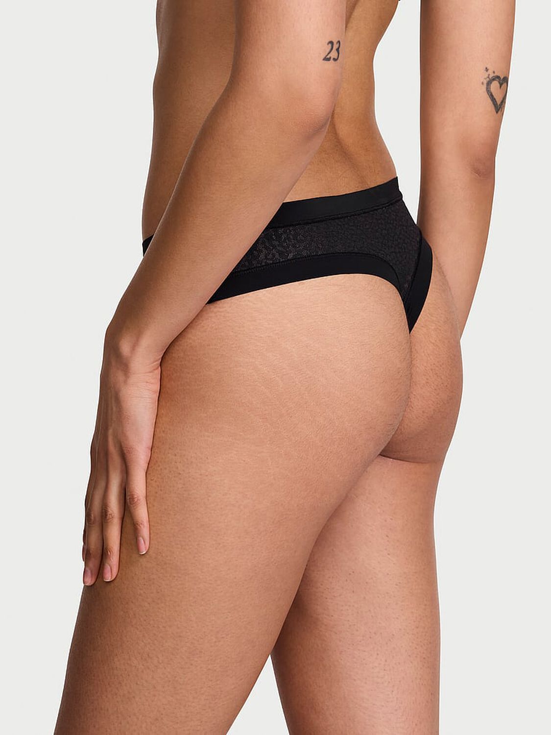 vs No-Show No-Show Leopard Lace Thong Panty Black 2 of 4 