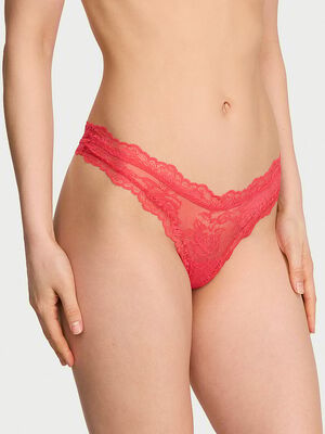 Rose Lace High-Leg Thong Panty