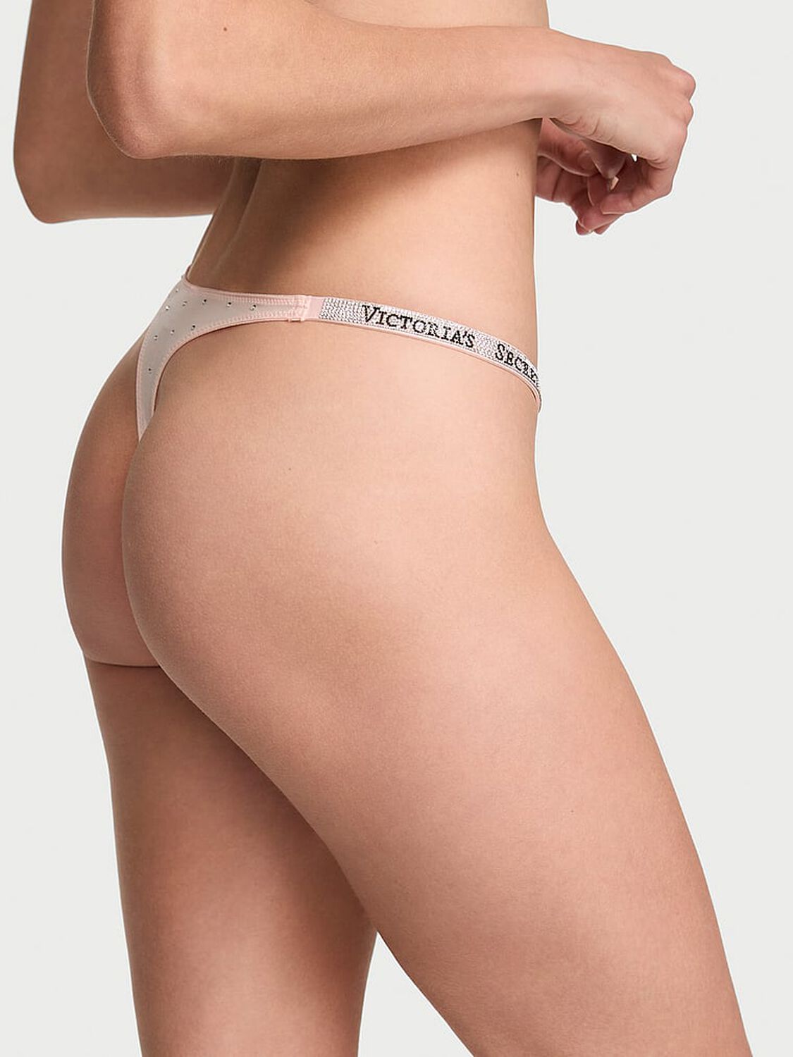 vs Very Sexy Shine Strap Dot Thong Panty Purest Pink 2 of 3 