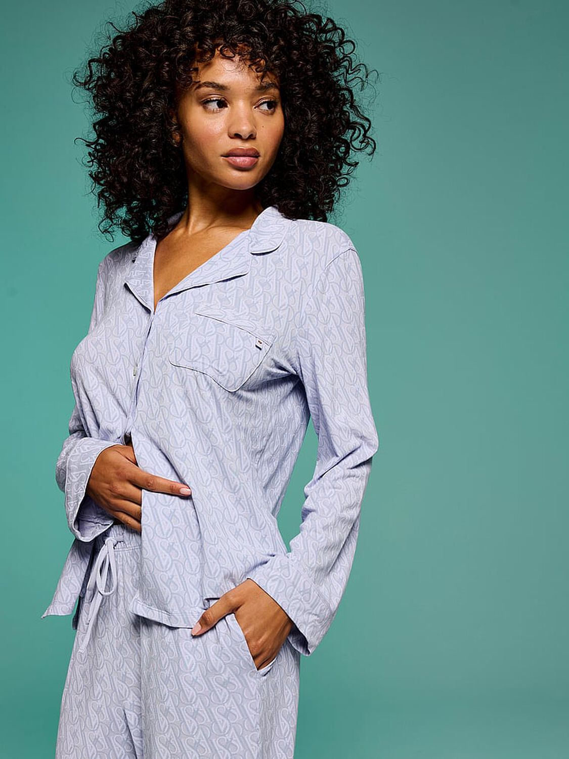 vs Victoria's Secret SoSoft&trade; Modal Long Pajama Set Icy Lavender Logos 4 of 4 