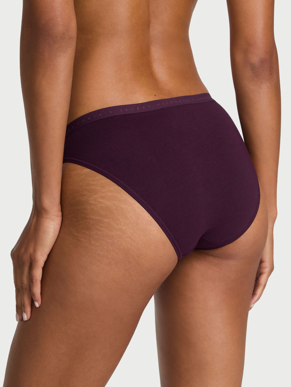 vs Victoria's Secret Stretch Cotton Bikini Panty Winter Wine 2 of 3 