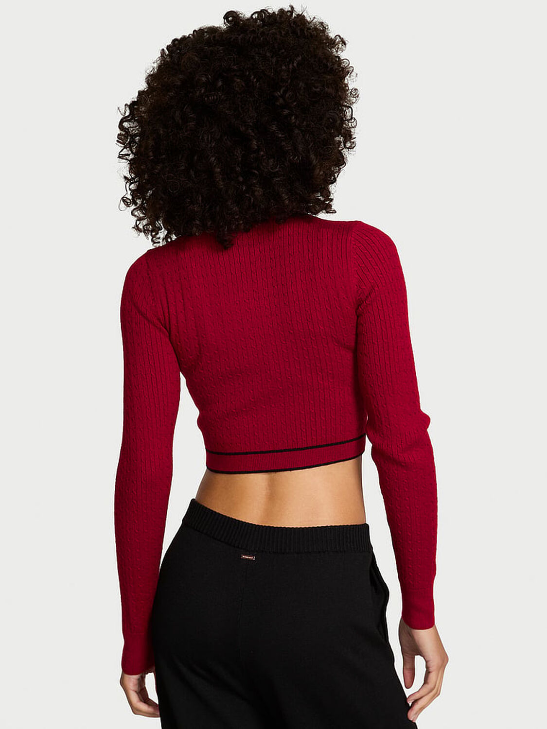 vs Victoria's Secret Luxe Cable-Knit Cardigan Red Lacquer 2 of 2 