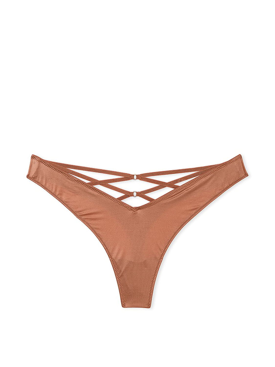 vs Very Sexy Strappy-Back High-Leg Thong Panty Caramel 3 of 3 