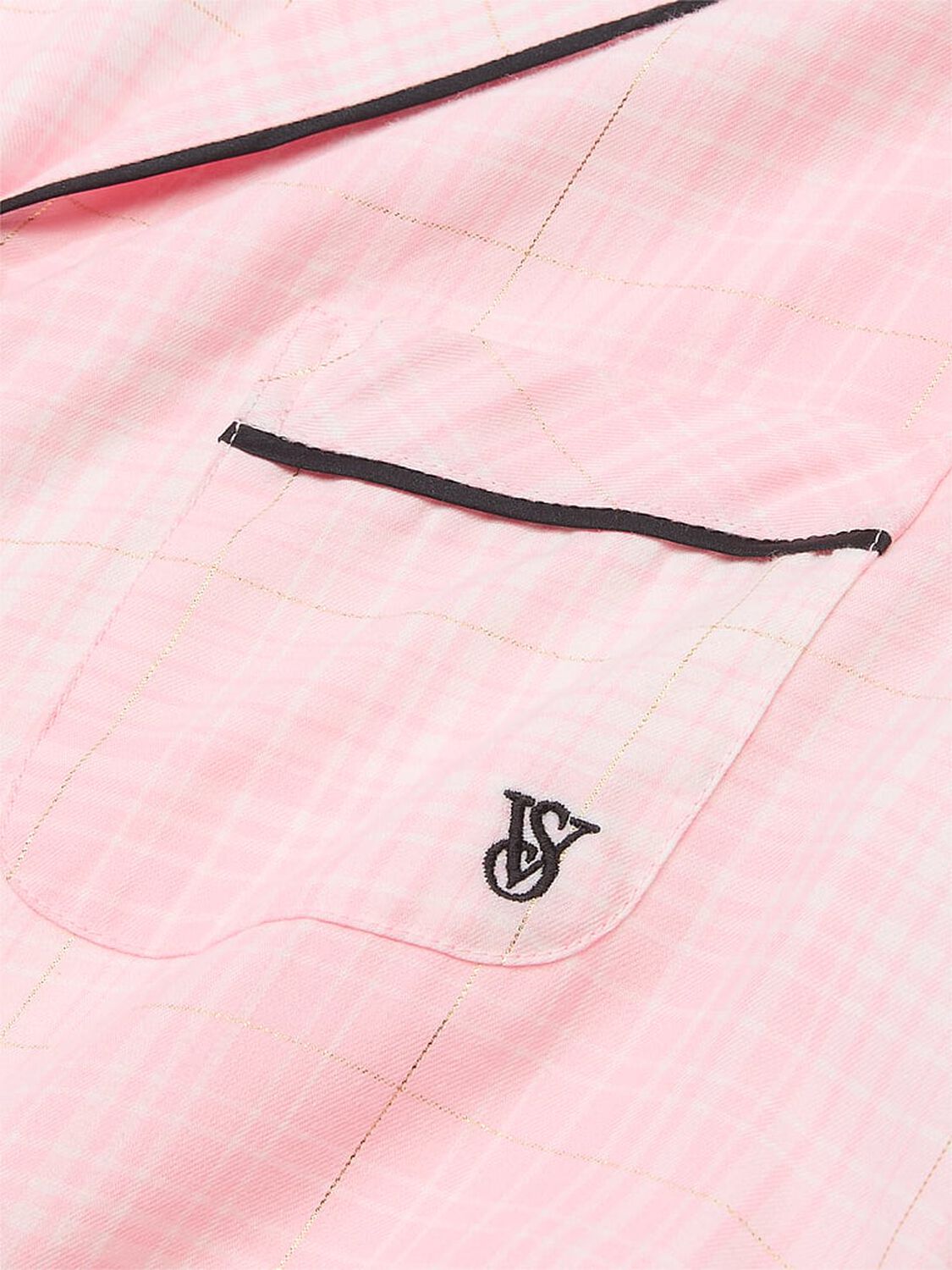 vs Victoria's Secret Flannel Short Pajama Set Pink Plaid 4 of 4 
