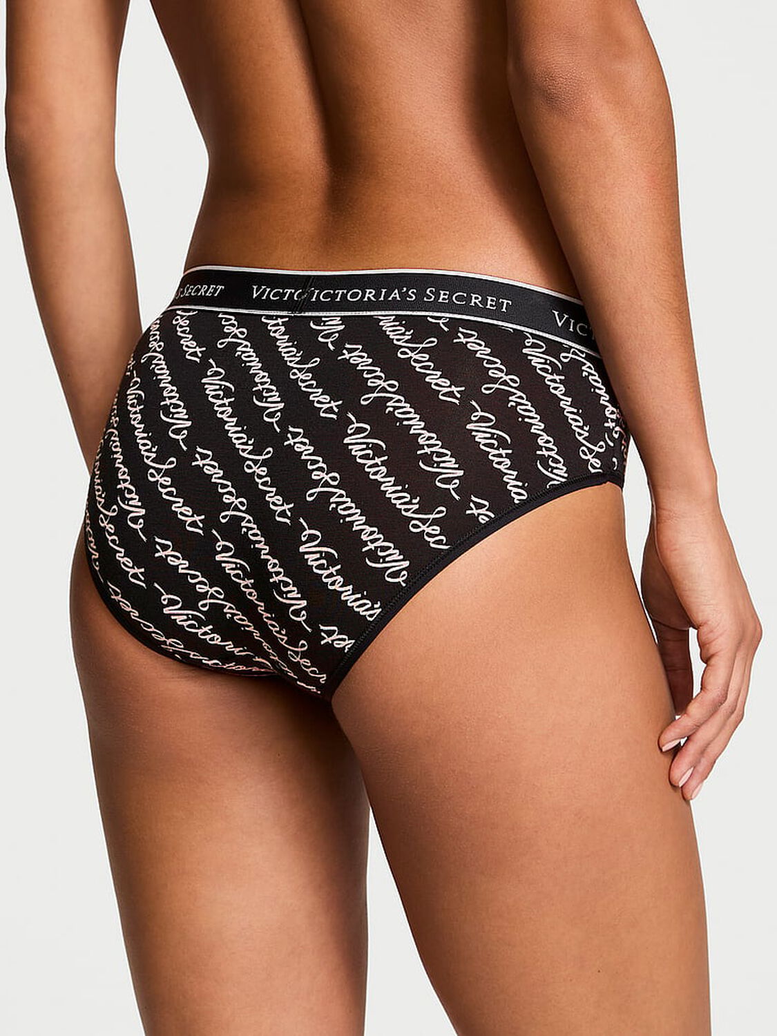 vs Cotton Logo Cotton Hiphugger Panty Black Logo Script 2 of 3 