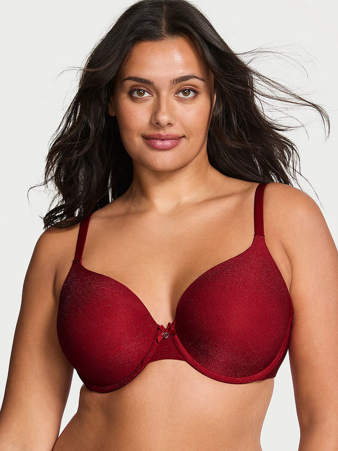 vs Body By Victoria Shimmer Lightly Lined Full-Coverage Bra Red Lacquer 1 of 2 