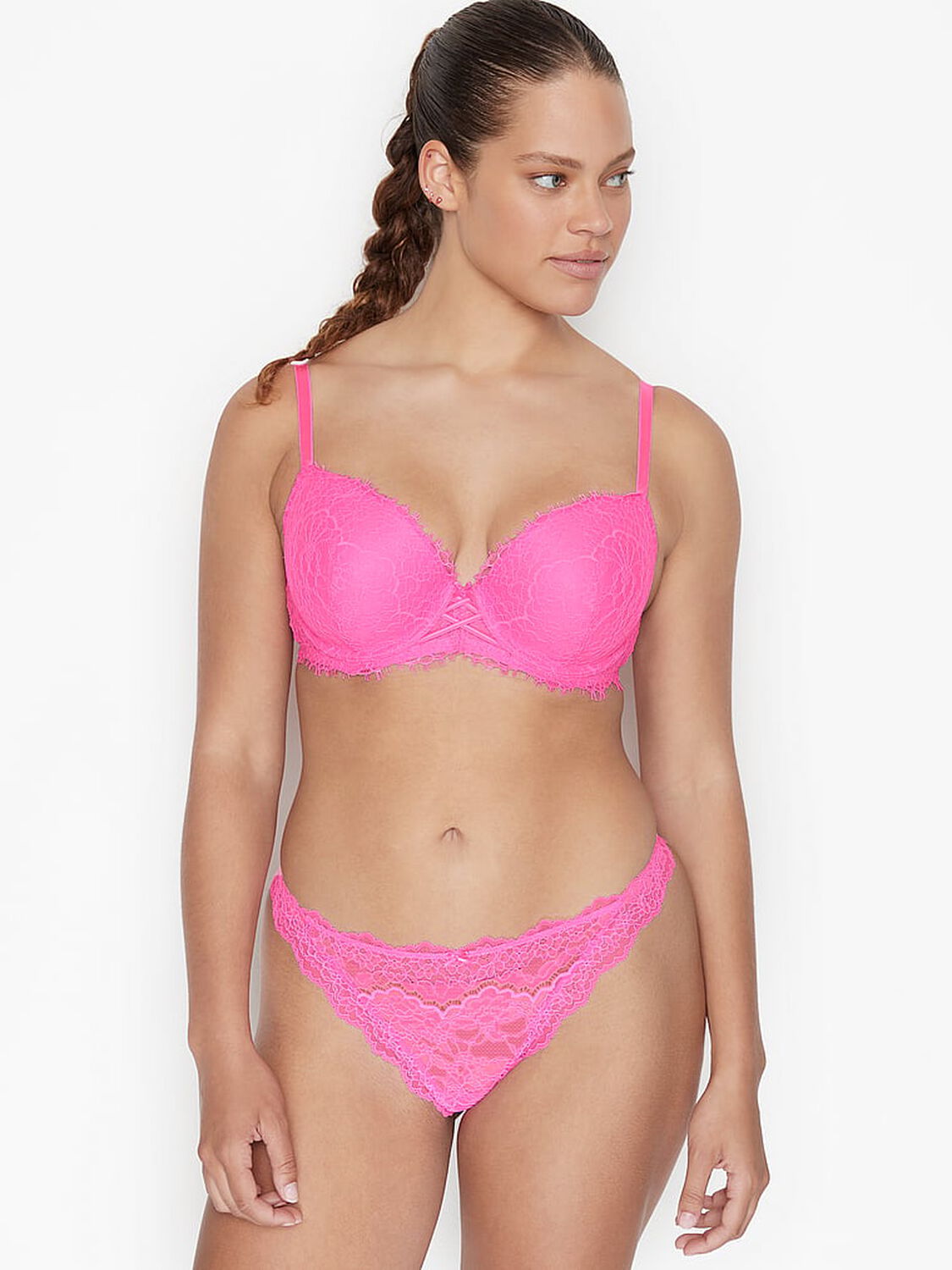 vs Dream Angels Corded Thong Panty Neon Peony 2 of 2 
