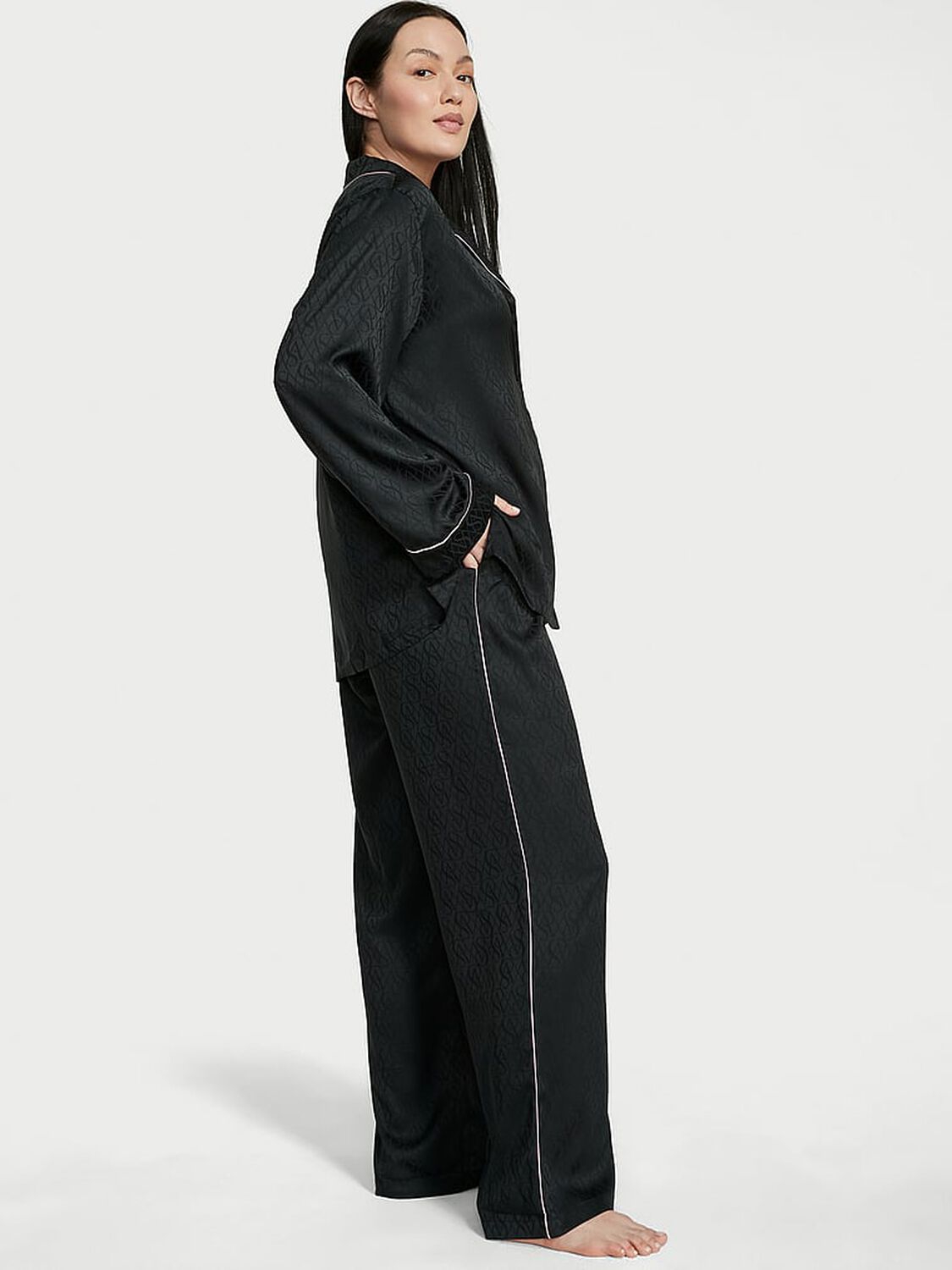 vs Victoria's Secret Satin Long Pajama Set 2 of 4 