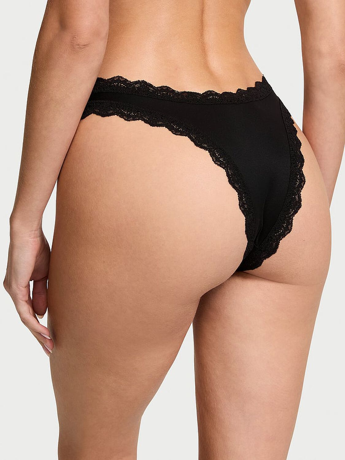 vs Dream Angels Lace-Trim Brazilian Panty Black 2 of 4 