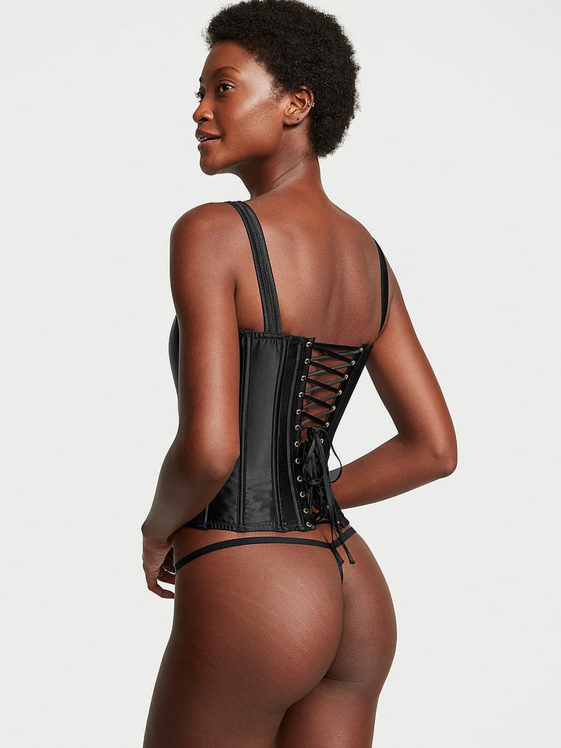 vs Very Sexy Classic Silk Corset Set Black 2 of 4 