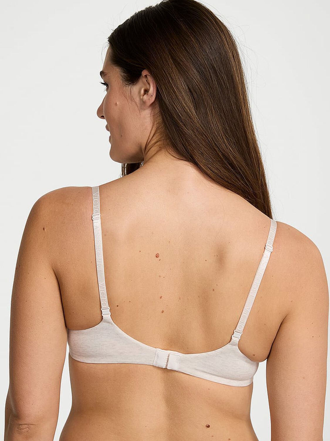 vs The T-Shirt Cotton Logo Hardware Lightly Lined Wireless Bra Heather Natural 2 of 3 