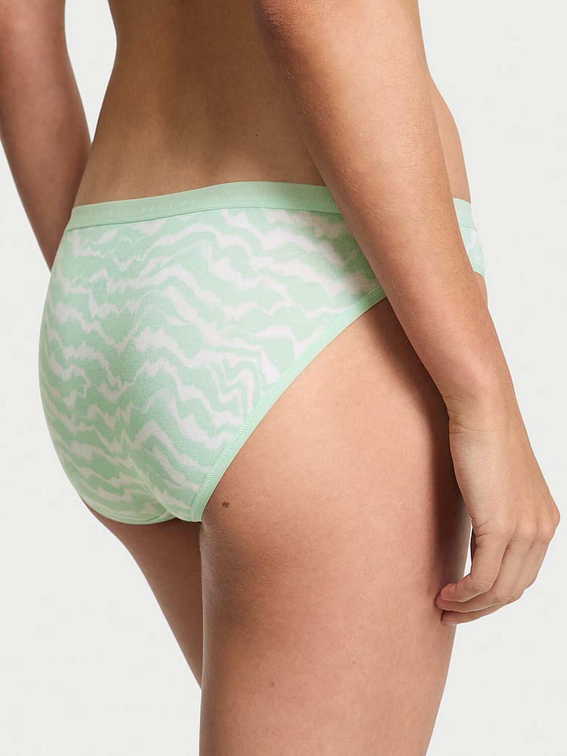 vs Victoria's Secret Body by Victoria Stretch Cotton Bikini Panty Green Waves 2 of 3 