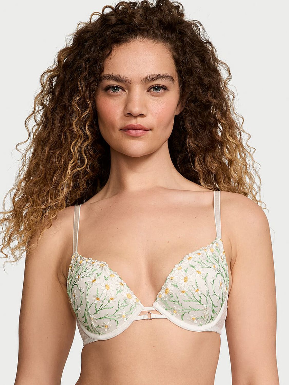 vs Dream Angels Daisy Chain Embroidery Push-Up Bra White Daisies 1 of 4 