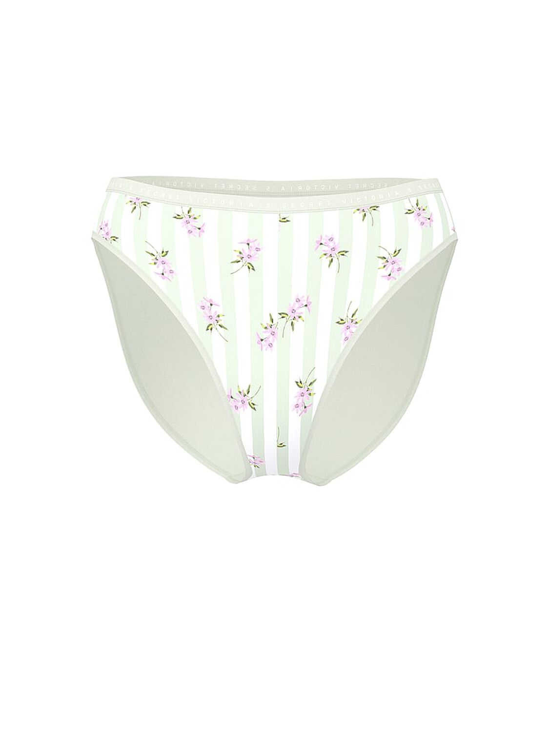 vs Victoria's Secret Stretch Cotton High-Leg Brief Panty Mint Floral Stripe 3 of 3 