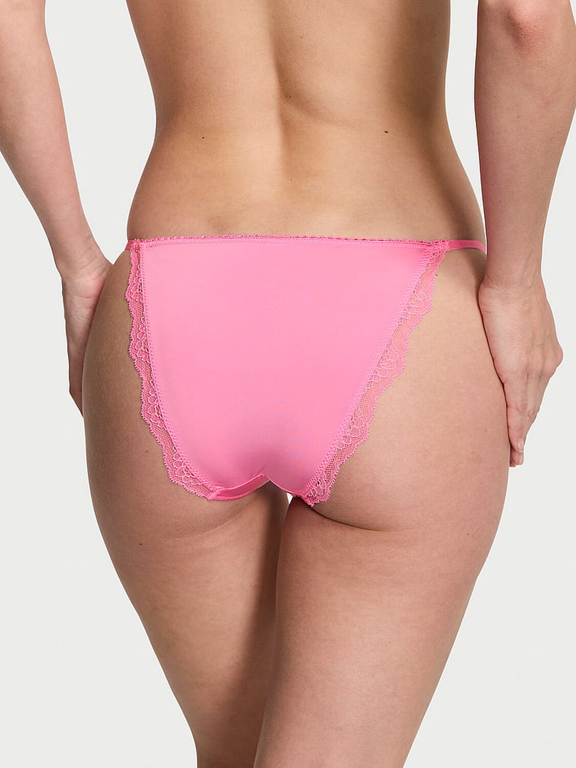 vs Dream Angels Smooth & Lace Mini String Bikini Panty Tickled Pink 2 of 3 