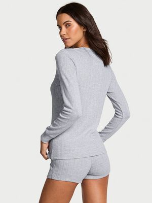 Cozy Pointelle Henley Short Pajama Set