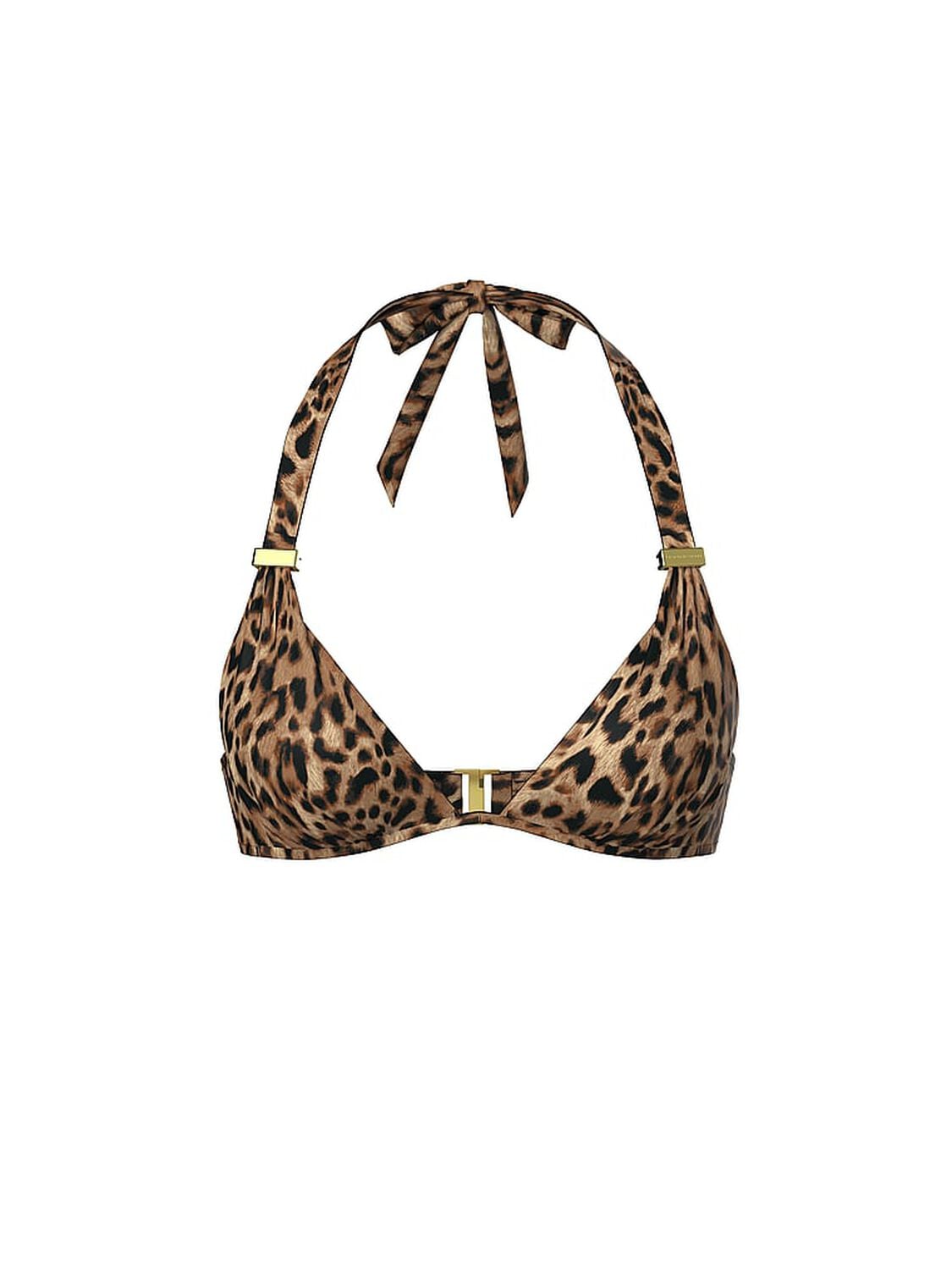 vs Victoria's Secret Swim Essential Harlow Halter Push-Up Bikini Top Leopard 3 of 3 