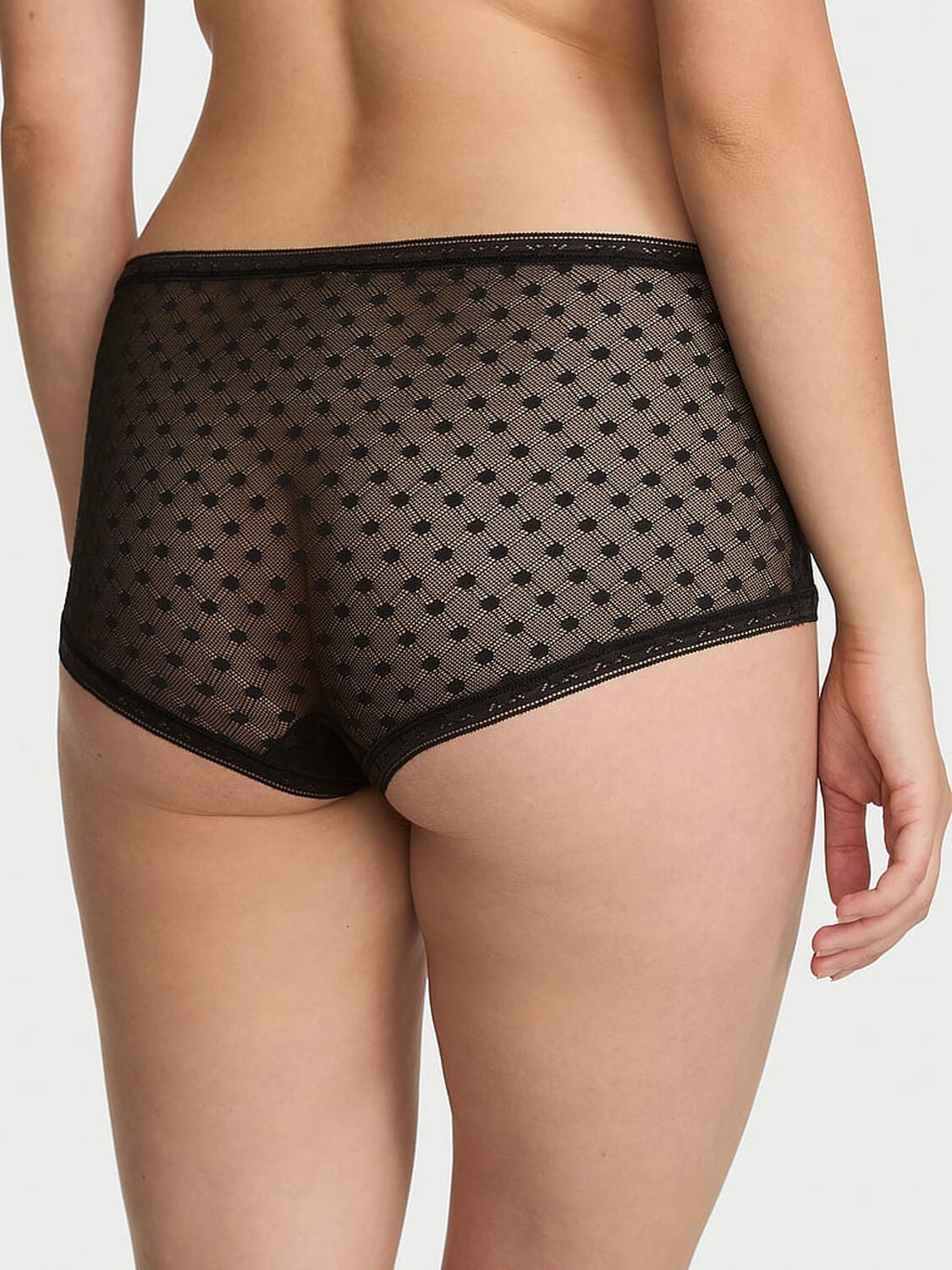 vs The Lacie Dot Geo Lace Low-Rise Boyshort Panty Black 2 of 3 