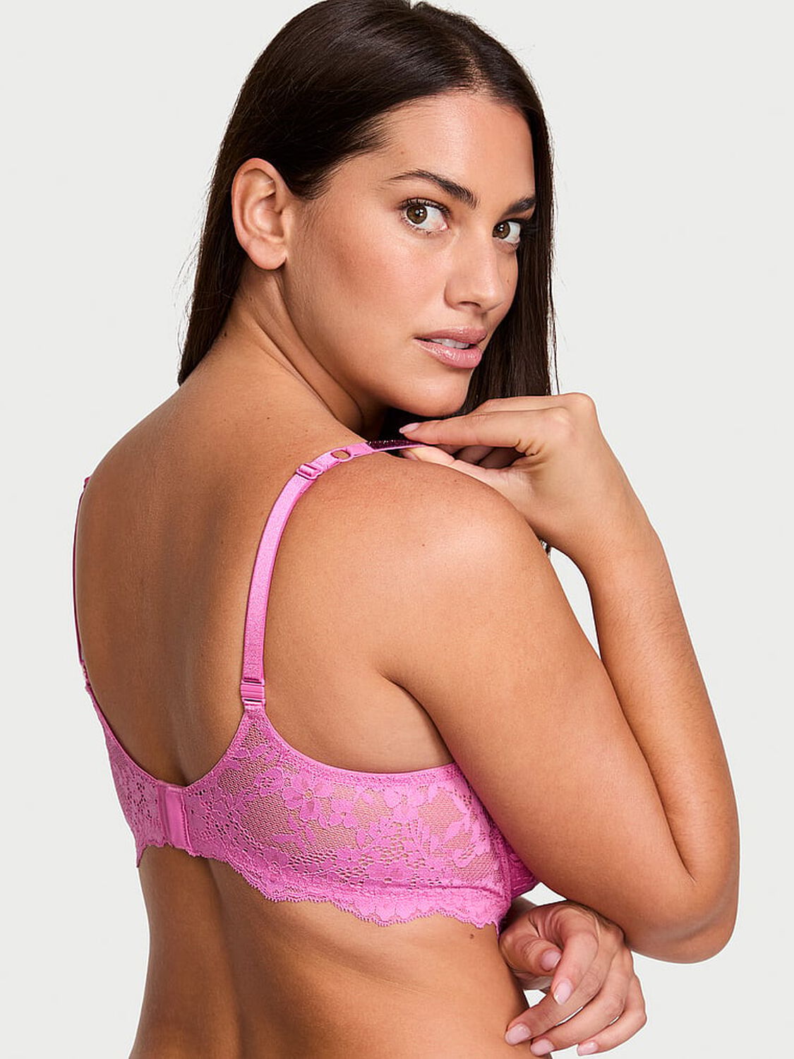 vs Dream Angels Wicked Twinkle Strap Unlined Lace Balconette Bra 2 of 4 