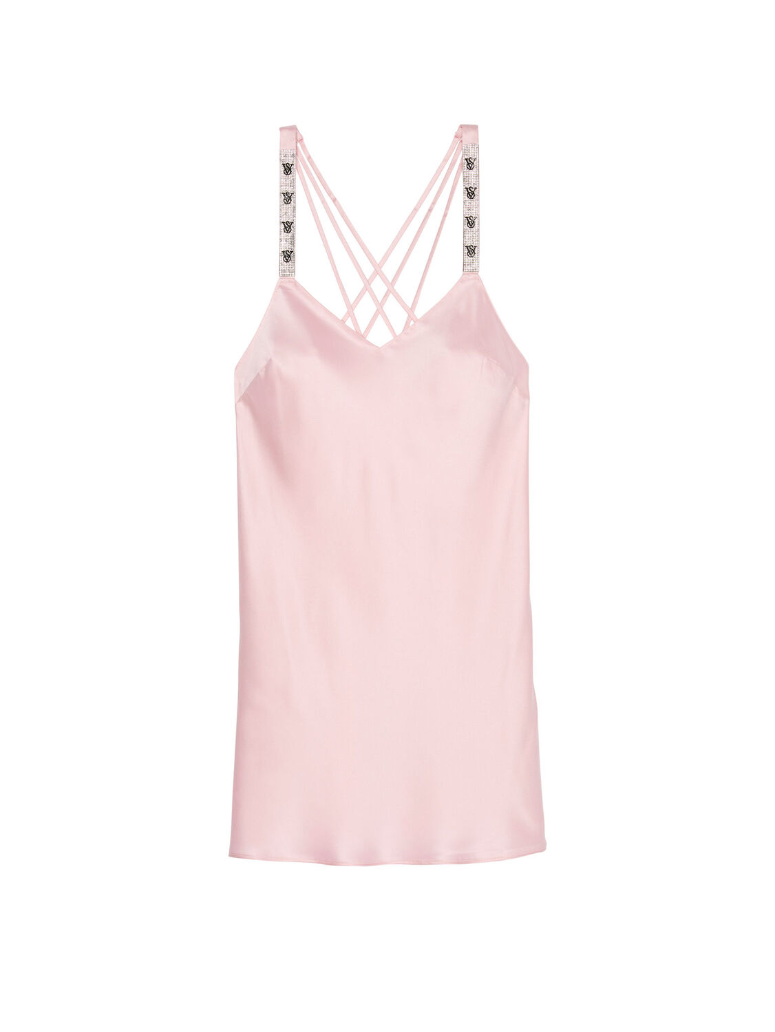 vs Victoria's Secret Scattered Shine Strap Satin Strappy-Back Slip Pretty Blossom 1 of 1 