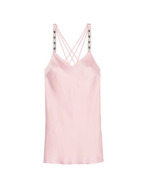 Scattered Shine Strap Satin Strappy-Back Slip