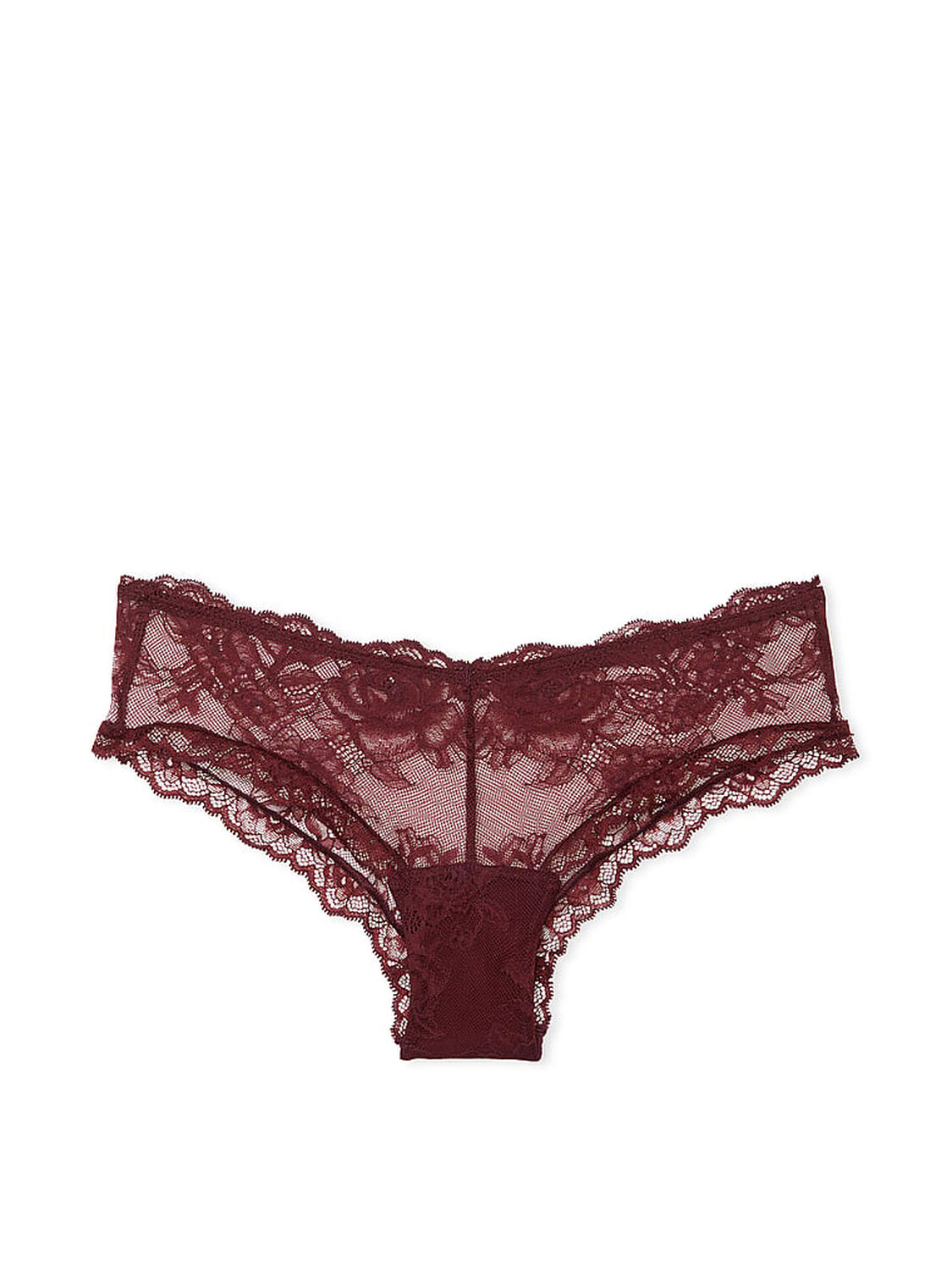 vs Very Sexy Rose Lace High-Leg Cheeky Panty Burgundy Brown 3 of 3 
