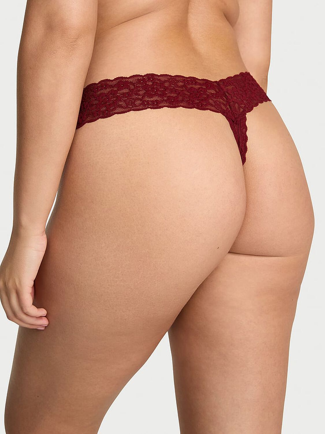 vs The Lacie Lace Thong Panty Sangria Red 2 of 4 