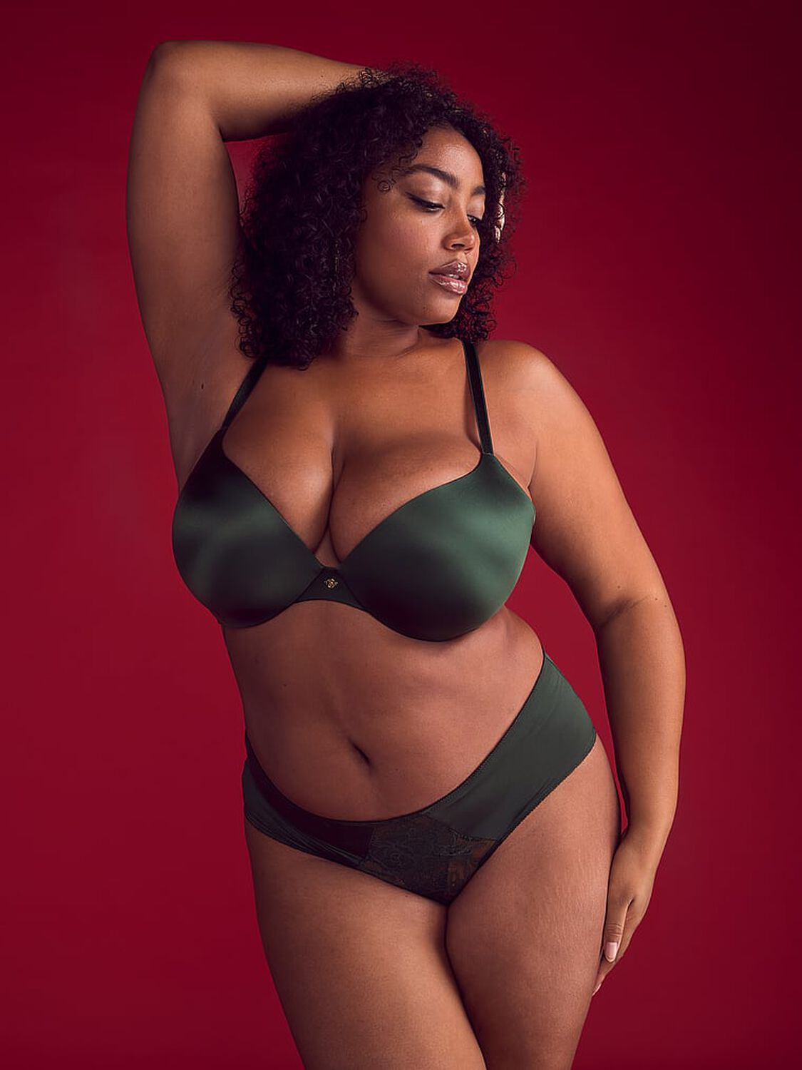 vs Very Sexy Rose Lace Crotchless Cheeky Panty Botanical Green 4 of 4 