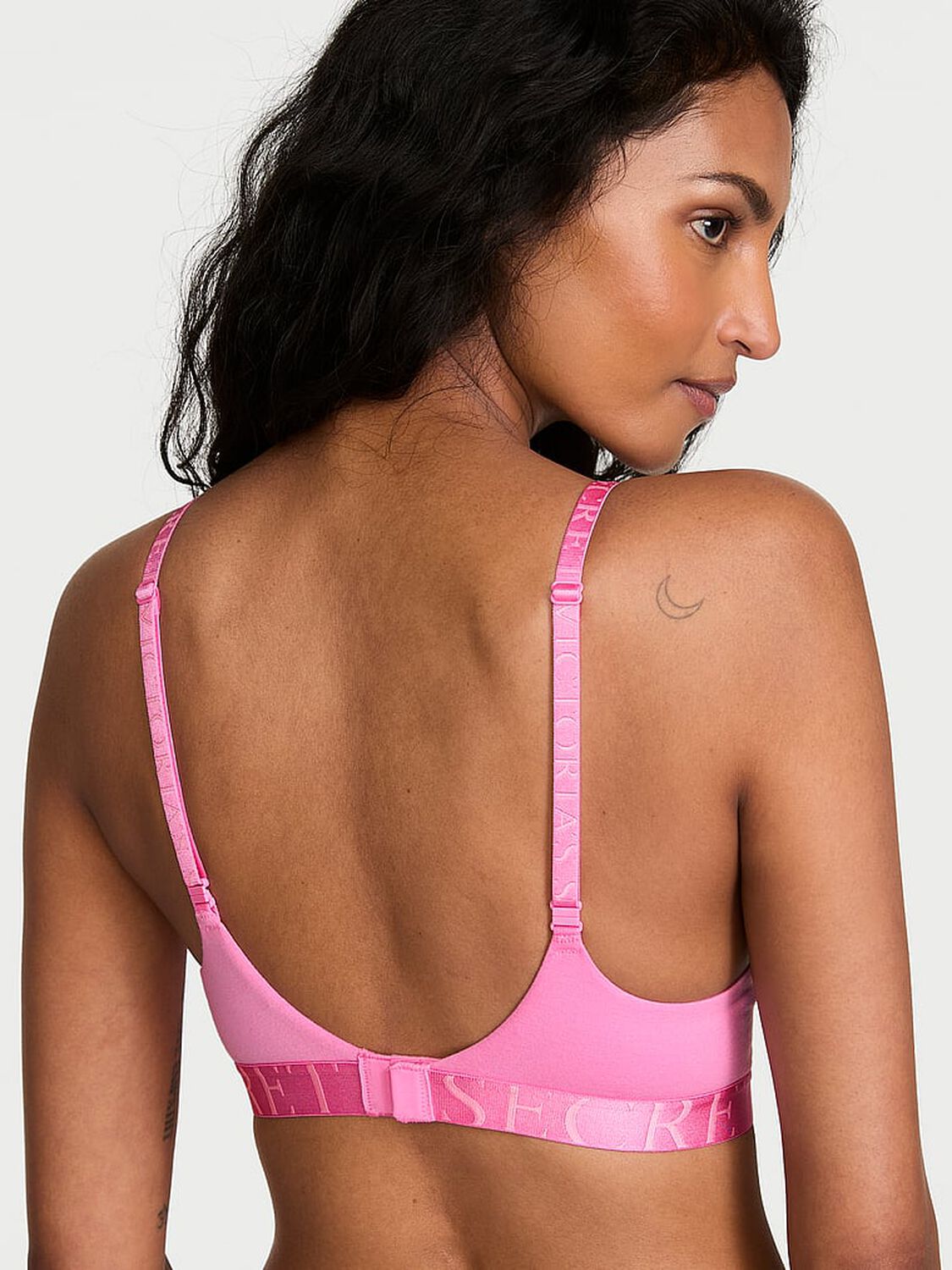 vs The T-Shirt Perfect Shape Cotton Exploded Logo Push-Up Bra Pink Sugar 2 of 2 