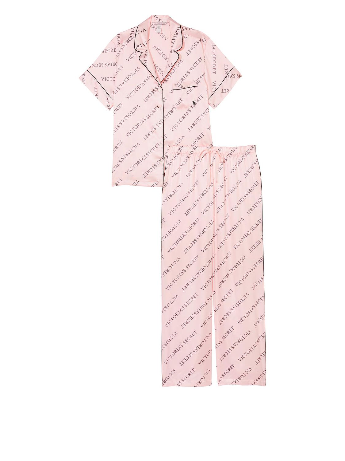 vs Victoria's Secret Satin Short-sleeve PJ Set 3 of 3 
