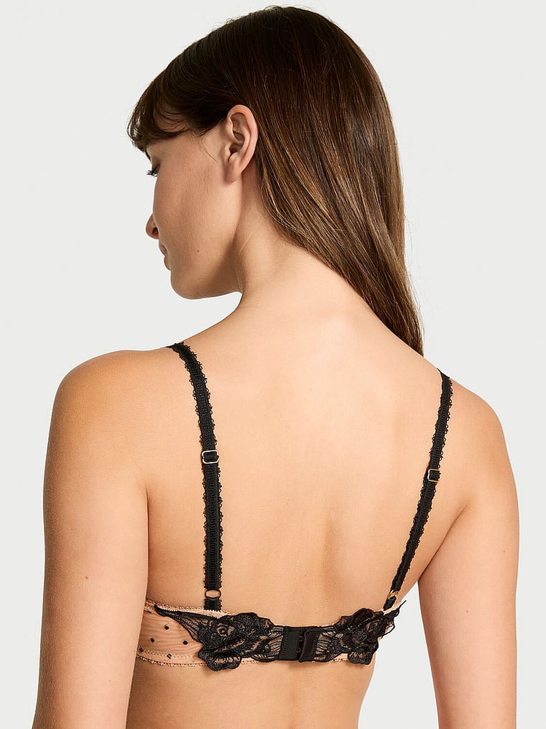 vs Very Sexy Sheer Rose Unlined Low-Cut Demi Bra Praline 2 of 4 