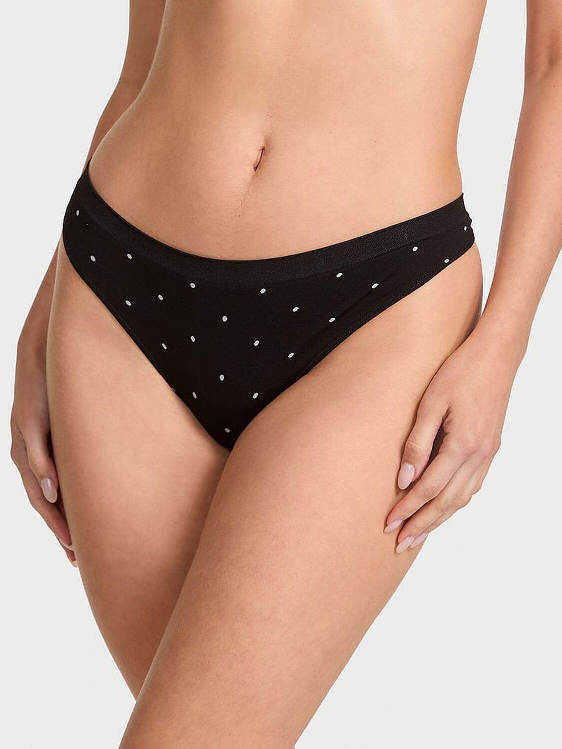 vs Seamless Seamless Thong Panty Black Small Dot 1 of 2 