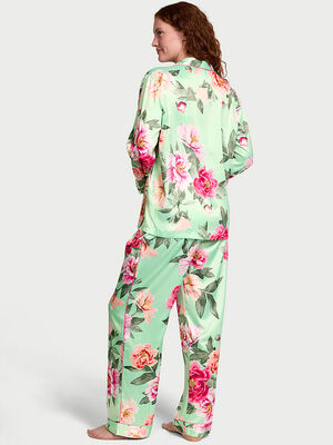 Glazed Satin Long Pajama Set