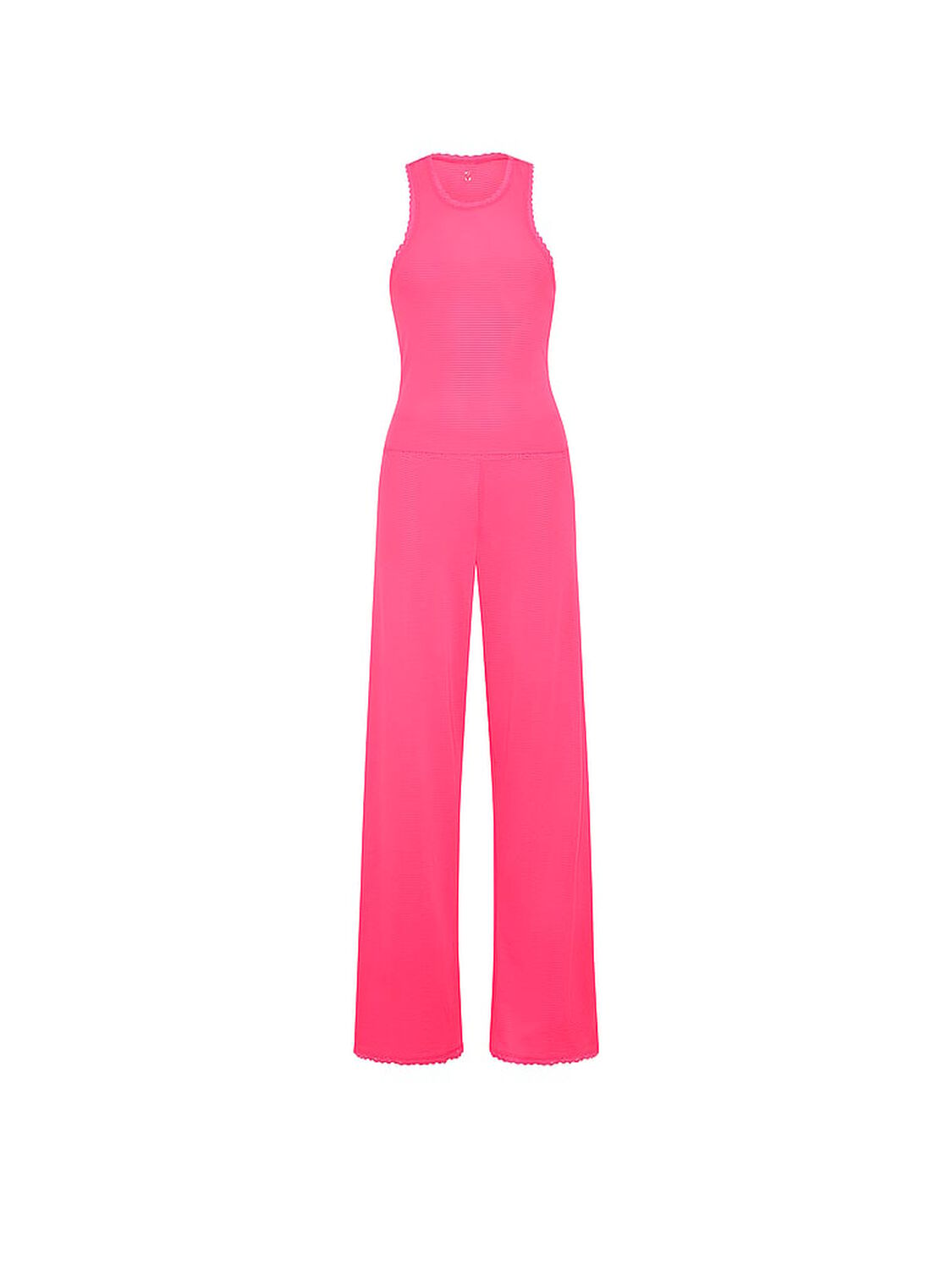 vs Victoria's Secret Cotton Shadow Stripe Tank & Pants Set Bombshell Pink 3 of 3 