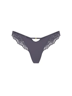 Rose Lace-Trim High-Leg Thong Panty