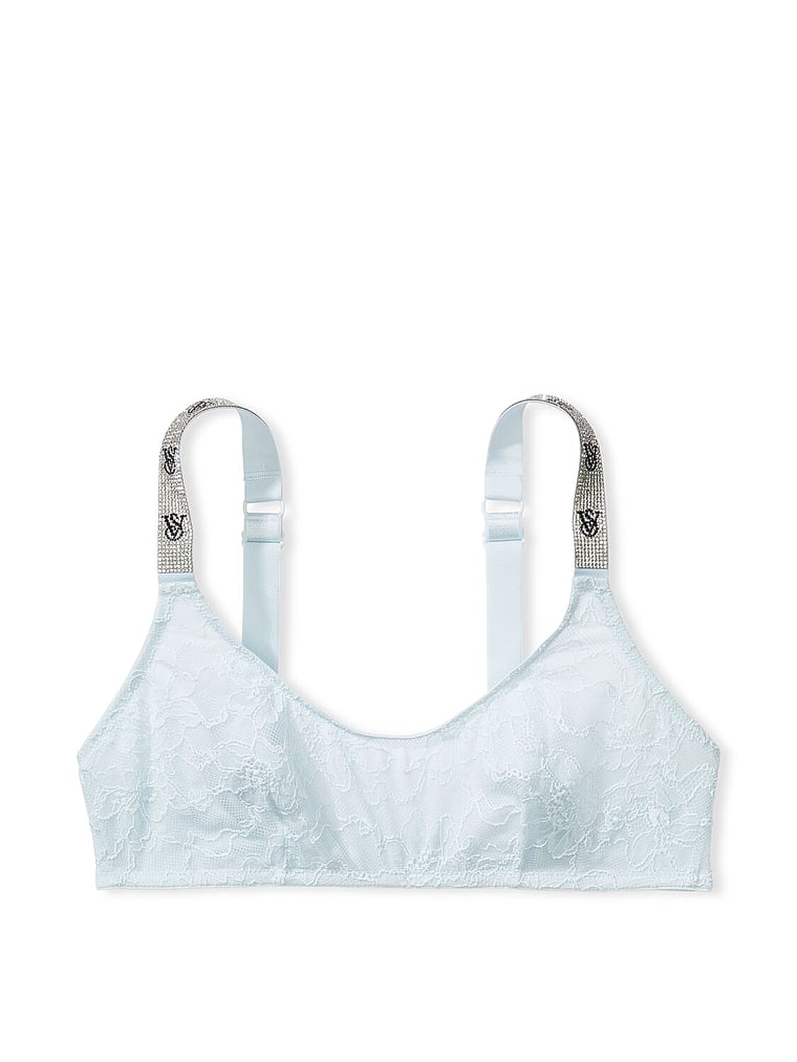 vs Very Sexy Shine Strap Lace Scoop Bralette Ballad Blue 3 of 3 