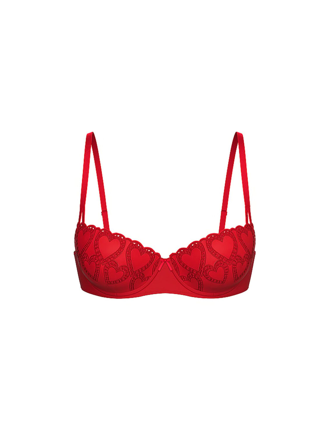 vs Dream Angels Wicked Heartbeat Embroidery Unlined Balconette Bra Lipstick Heartbeat 3 of 4 