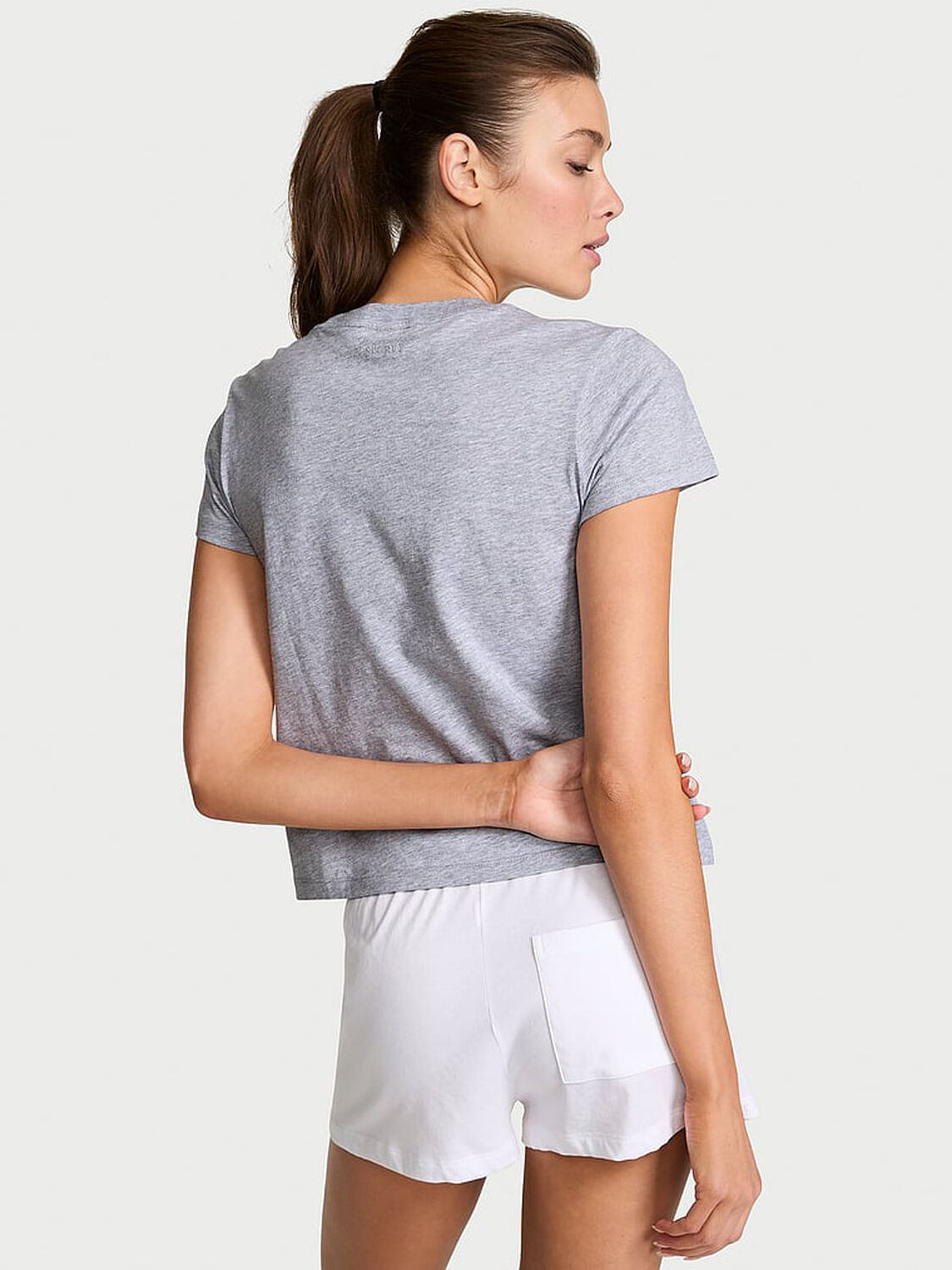 vs Victoria's Secret Mix & Match Sleep Perfect Cotton Tee Vs Medium Grey 2 of 4 