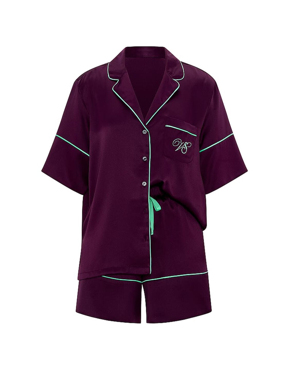 vs Victoria's Secret Signature Satin Short Pajama Set Party On 3 of 3 