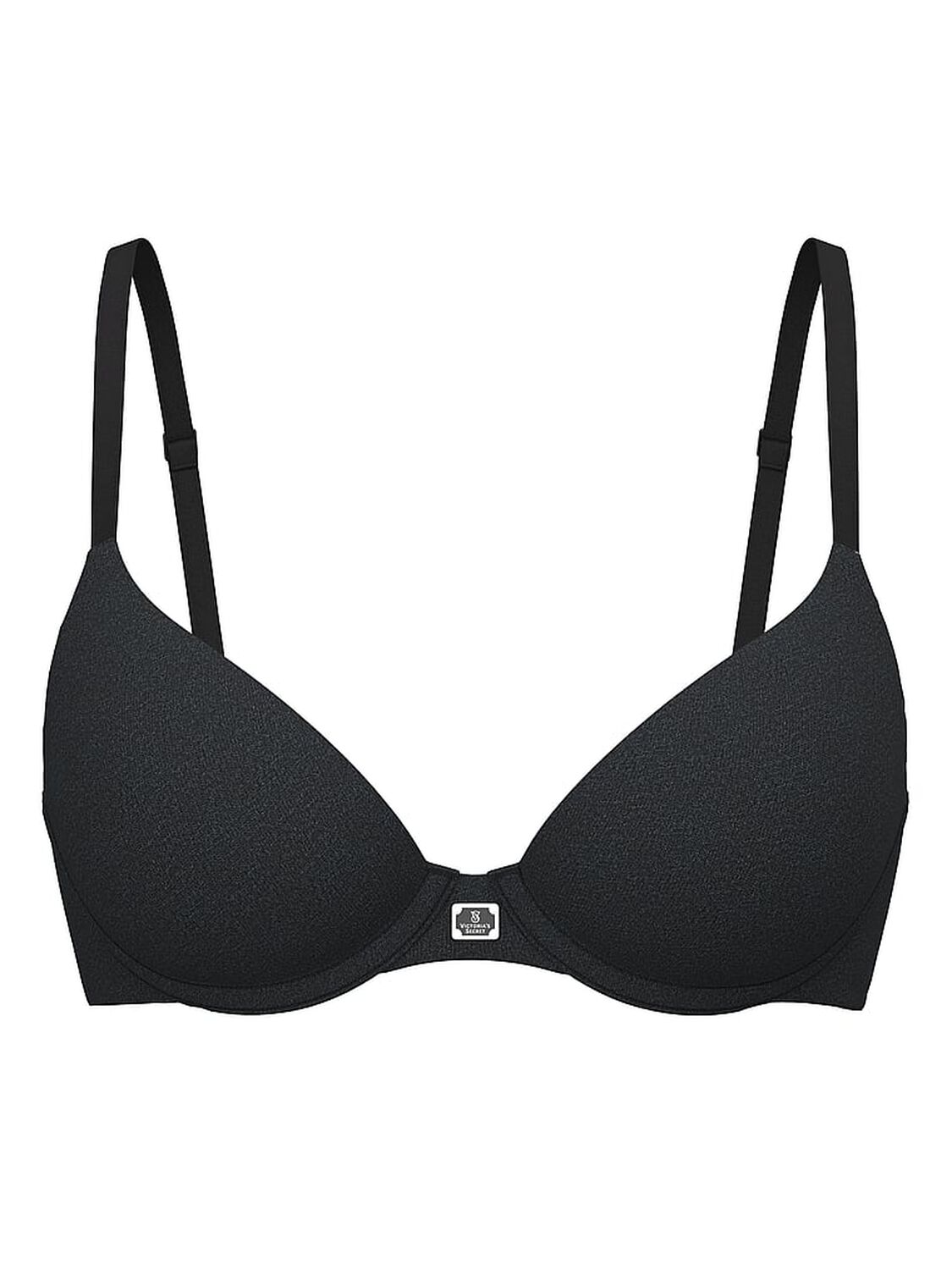 vs The T-Shirt Cotton Logo Hardware Lightly Lined Demi Bra Heather Black 3 of 3 