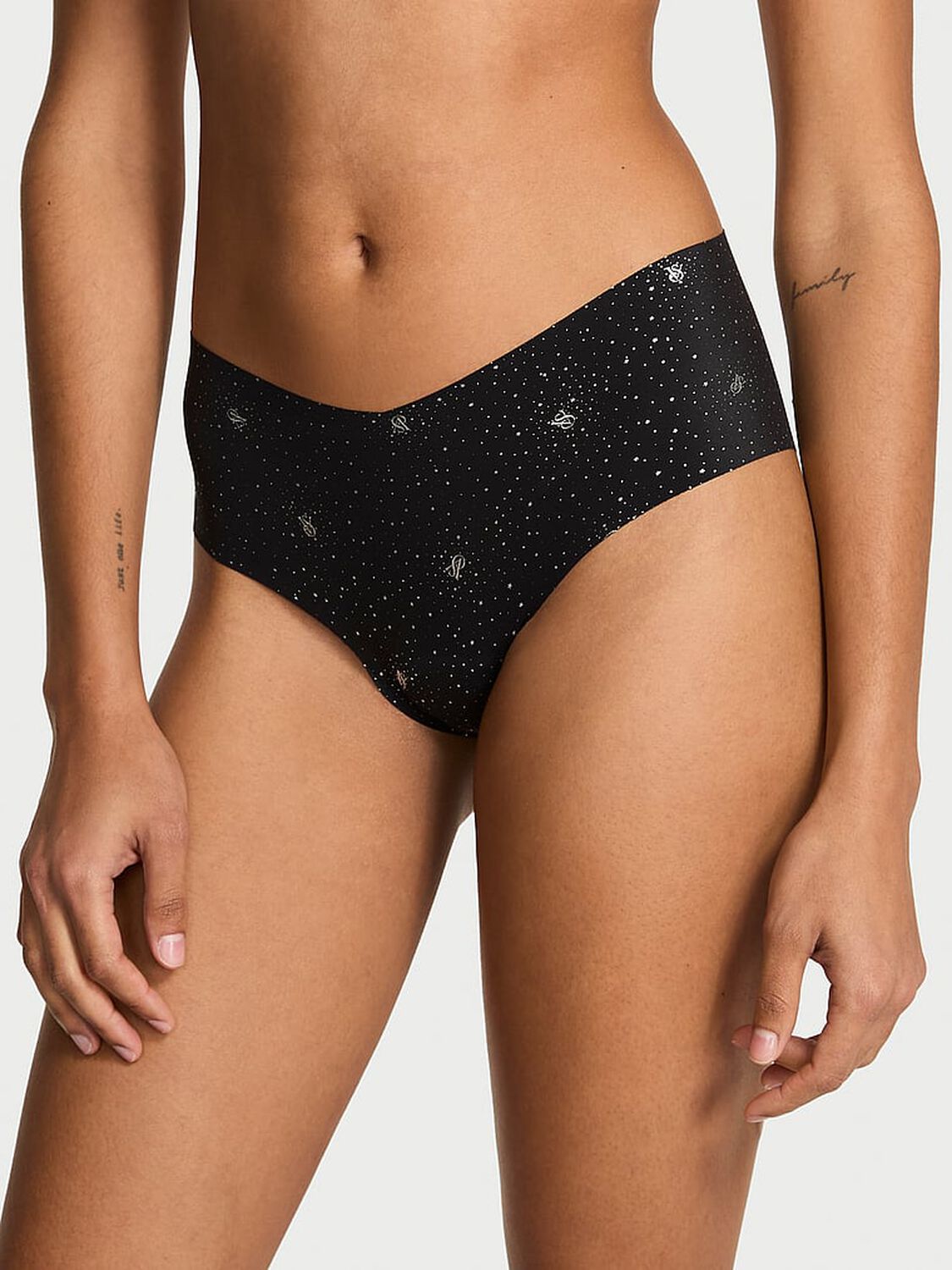 vs No-Show No-Show Cheeky Panty Black Shimmer Logos 1 of 2 