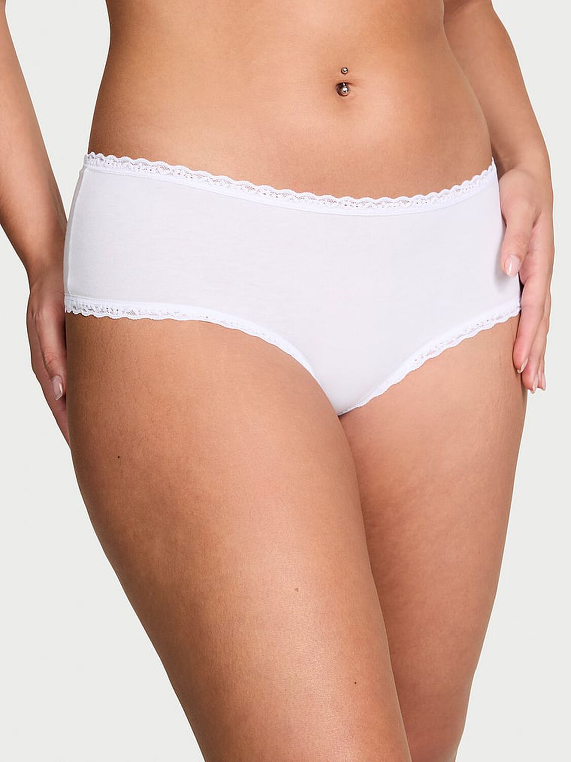 vs The Lacie Cotton Lace-Waist Cheeky Panty White 1 of 3 