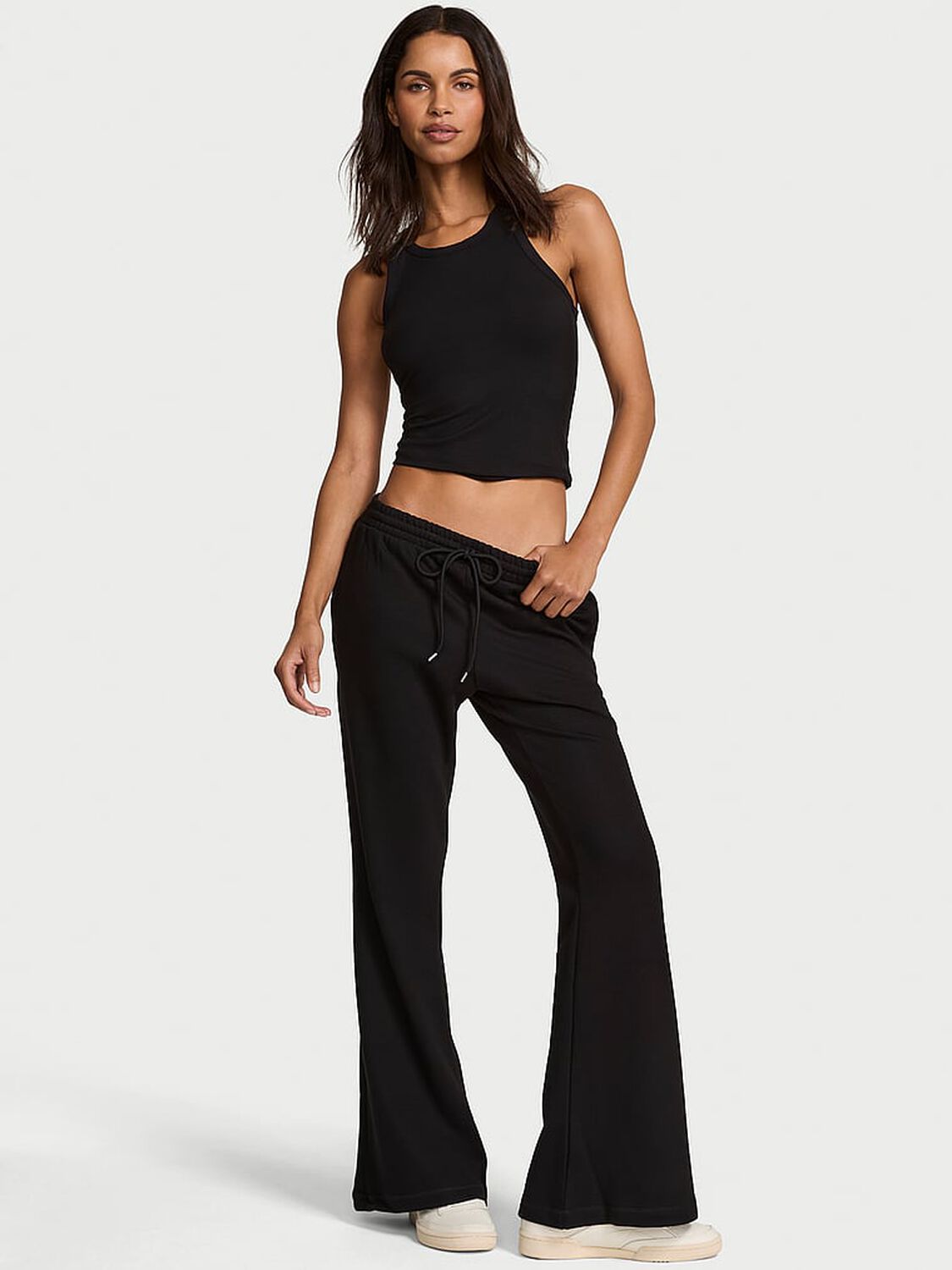 vs Angel Essentials Favorite Terry Flare Sweatpant Pure Black 1 of 2 