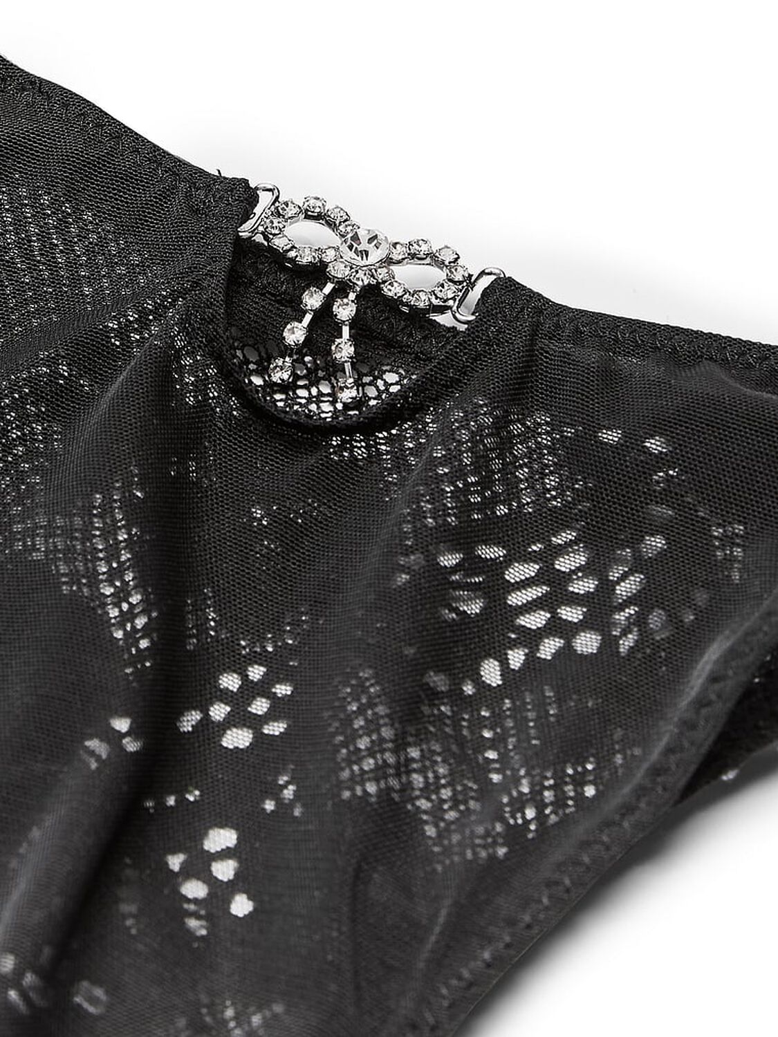 vs Dream Angels Twinkle Bow Lace Brazilian Panty Black 2 of 2 