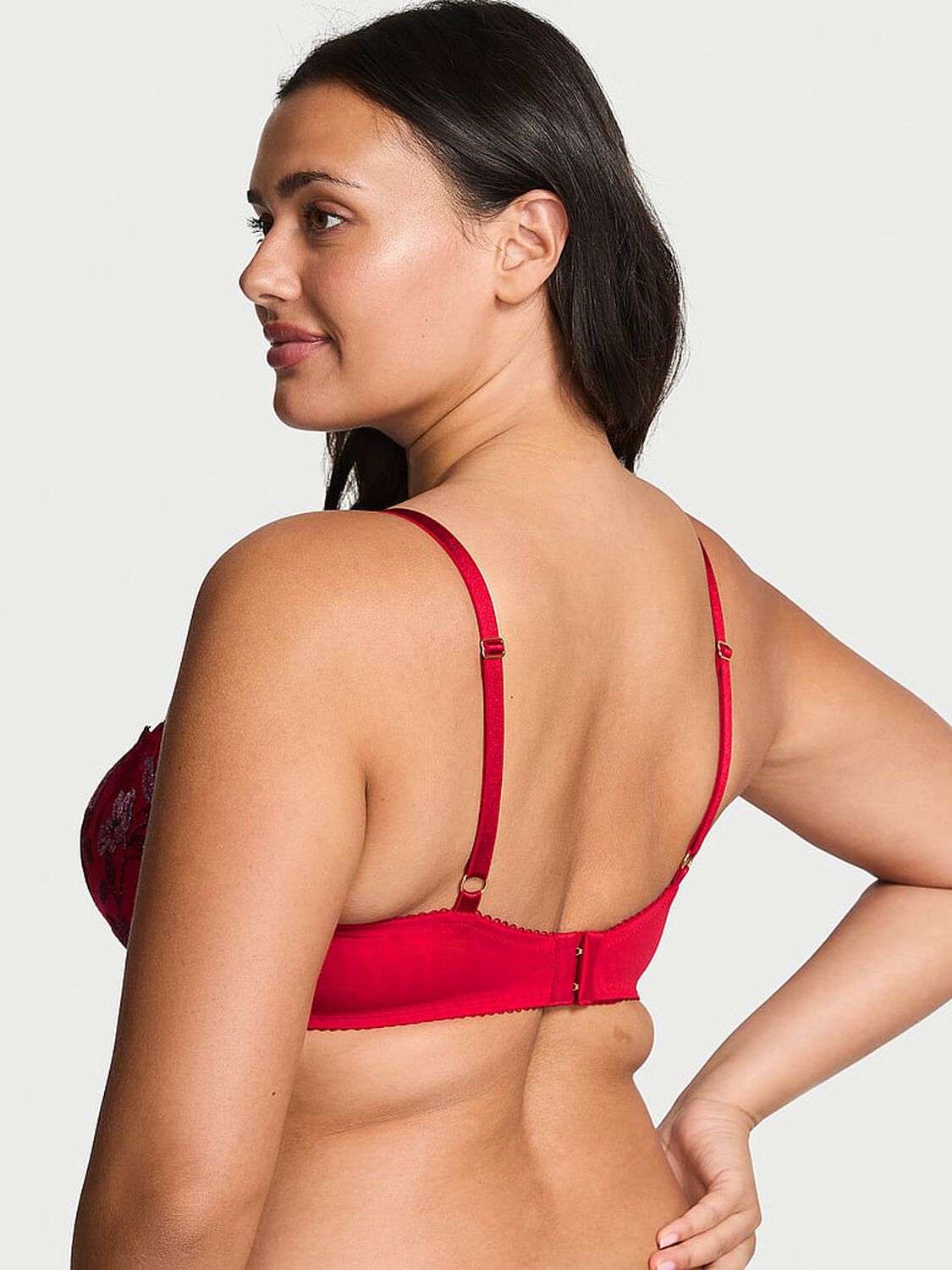 vs Dream Angels Wicked Beautiful Bows Embroidery Unlined Balconette Bra Beautiful Bows Red 2 of 3 
