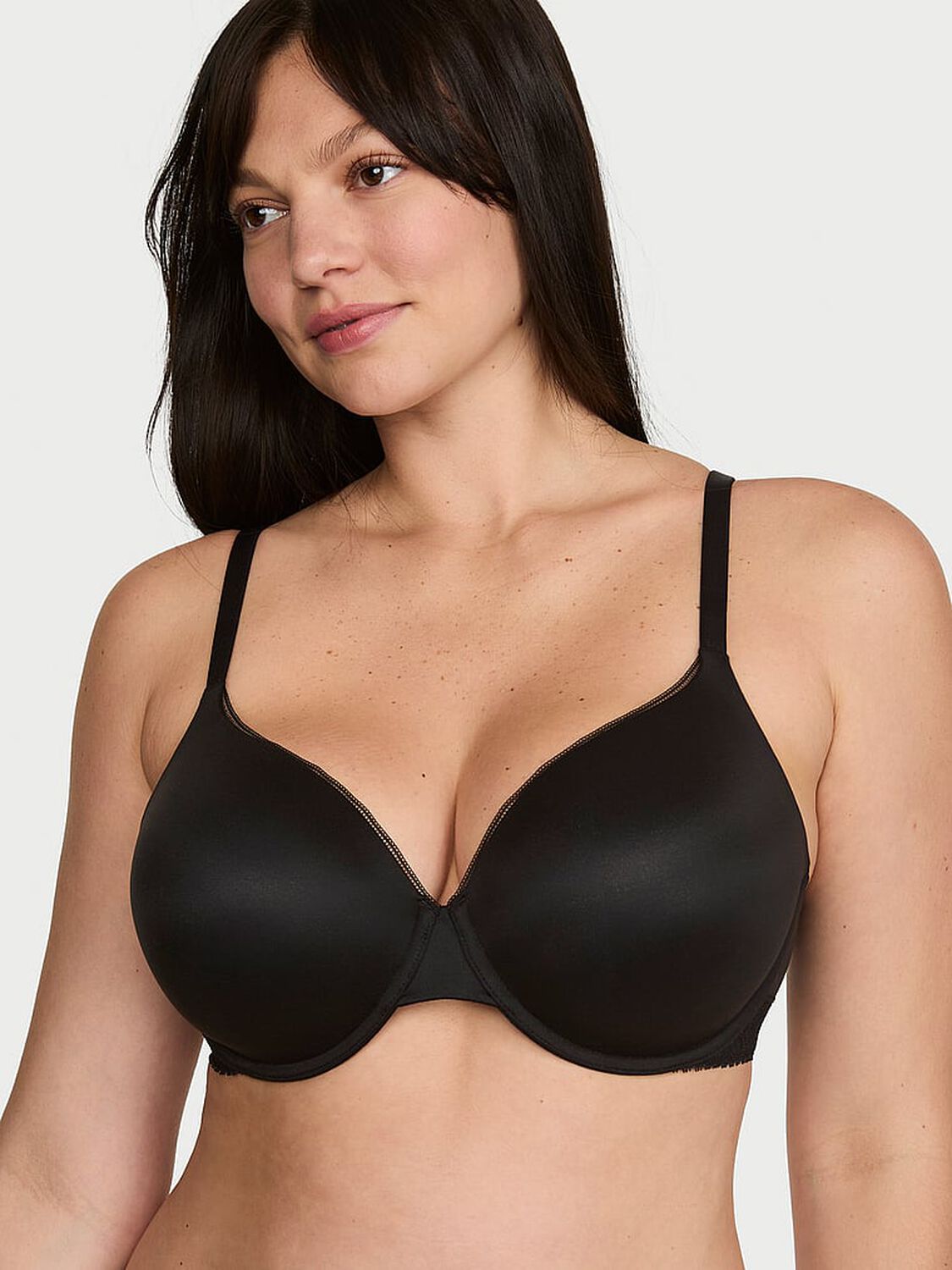 vs Body By Victoria Lace-Trim Lightly Lined Full-Coverage Bra Black 1 of 3 